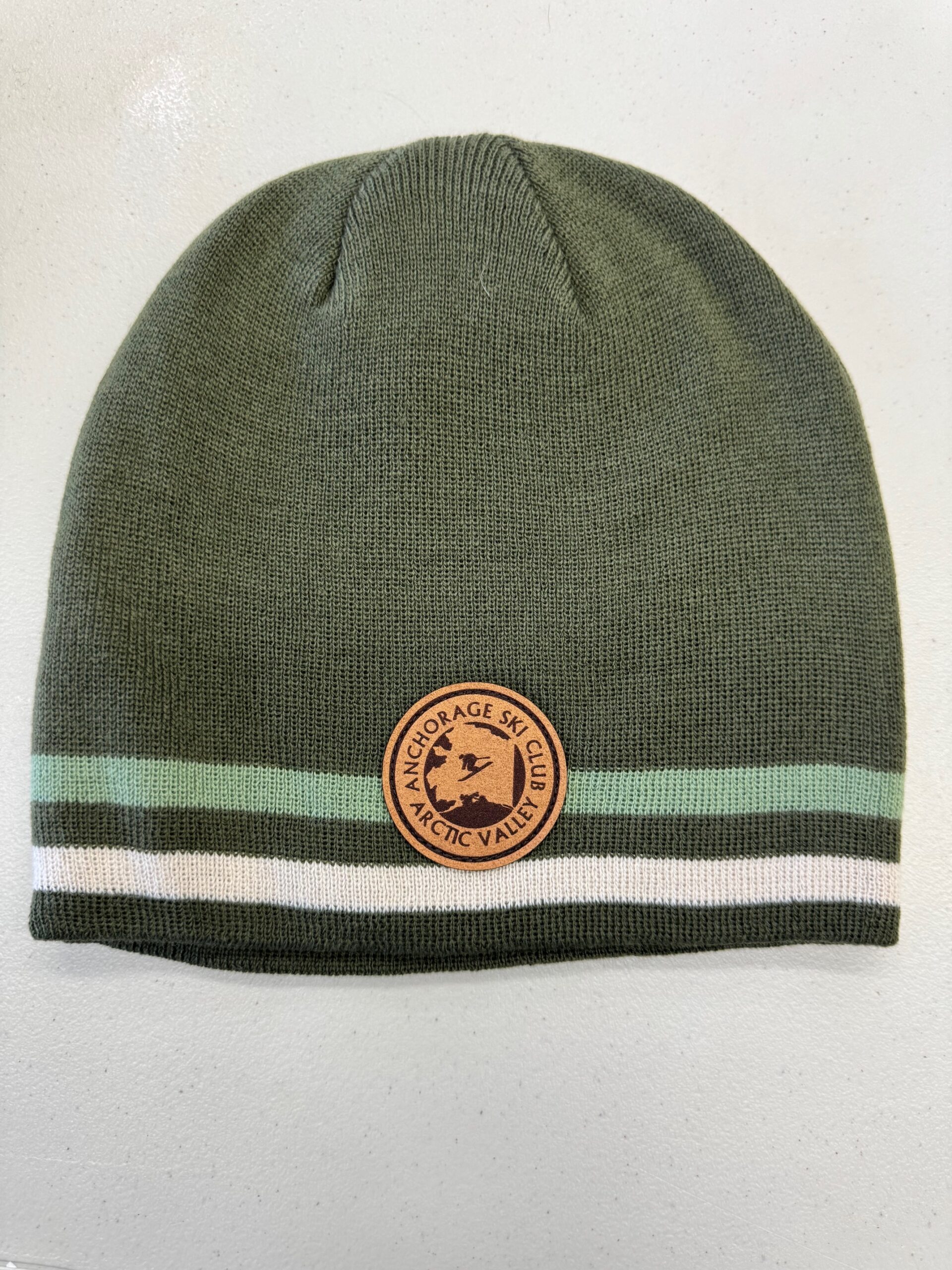 Arctic Valley Stripe Knit Beanie- Deep Lichen/Dessert Sage/Vintage